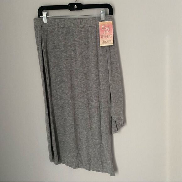 Miken Swim Juniors’ Asymmetric Hemline Wrap Gray Elastic Waist Skirt L - Picture 1 of 3